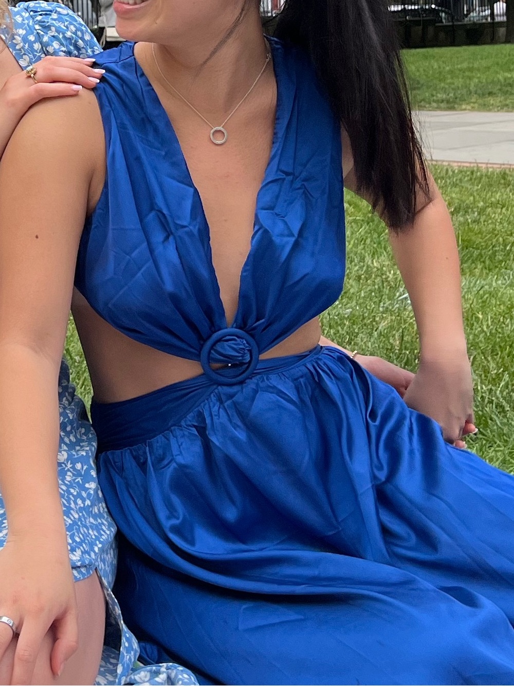 Ring-Front Royal Blue Maxi Dress - Sundae Muse (US size 6 / AUS size 10)